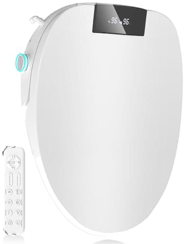 Upgrade Bidet Toilet Seat Elongated, Rear and Feminine Wash, Unlimited Warm Water, Heated Seat, Warm Air Drying, Soft Close Lid, Sense Seat (Elongated-Remote Control)