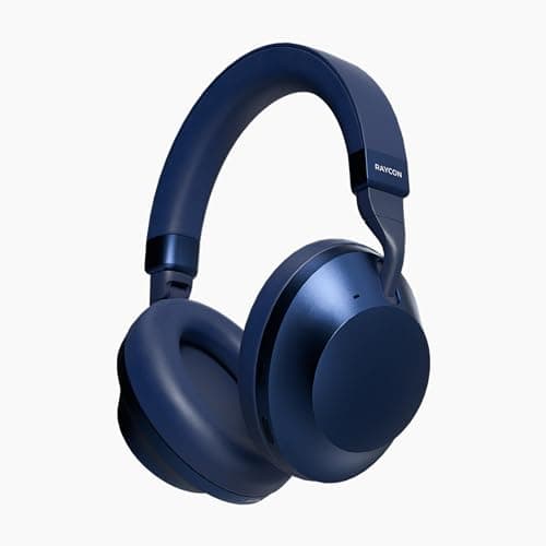 Raycon Pro Bluetooth Headphones - Premium Over The Ear Headphones, Hybrid Active Noise Cancelling Wireless Headphones + Awareness Mode, Bluetooth Headset with Mic, 60 Hours of Battery Life (Blue)