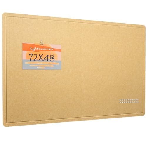 Large Bulletin Board - 72 x 48 Inches, Decorative Felt Pin Board for Wall - 6' x 4' Foldable Photo Display Board with Self-Adhesive Tape, Includes 20 Push Pins - Ginger Yellow