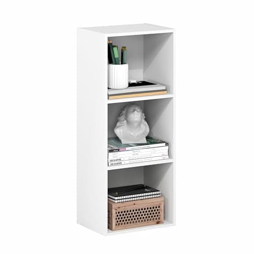 Furinno LUDER Book Shelf, 3-Cube Bookshelf, Bookcase with Open Shelves, 9.3 x 12 x 31.5, for Living Room, Bedroom, Home Office, White 6