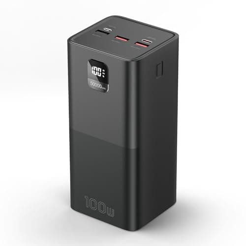 ZKpilse 100W Portable Charger Power Bank 50000mAh Fast Charging USB C Laptop External Battery Pack Power Bank, 4 Outputs 3 Inputs LED Display Mobile Phone Portable Power Banks for Travel Camping