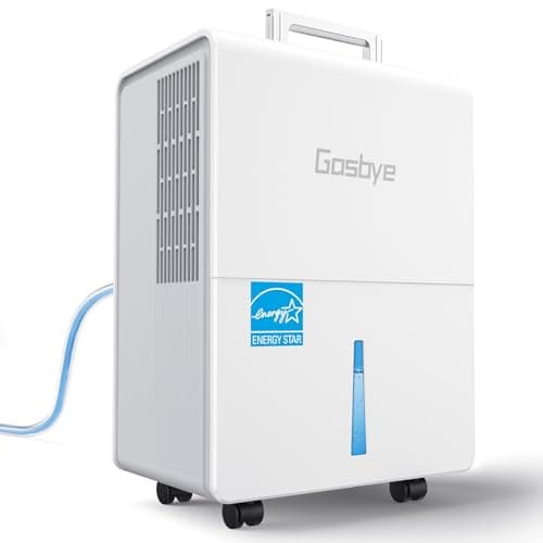 Gasbye 3200 Sq. Ft. Energy Star Dehumidifier for Basement with Drain Hose, Max 95 Pints/Day Dehumidifier for Large Room, Powerful Humidity Control, Easy Drainage, Auto-restart, White
