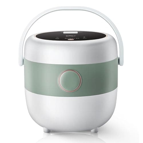 Bear Rice Cooker 3 Cups (Uncooked), 3D Heating and Fuzzy Logic, Healthy Nonstick Small Rice Cooker, PFAS-Free, Touch-Screen, for White/Brown Rice Quinoa Oatmeal Soup