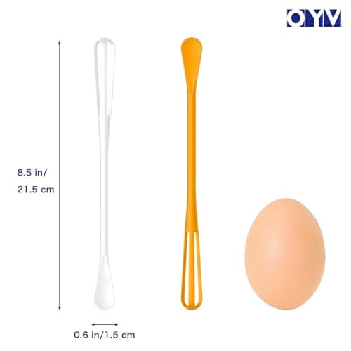 OYV multifunctional mini whisk,mini spoon,small whisks for cooking,tiny whisk 2 pieces,mini small wisk,for Blending,Whisking,Beating Ingredients, Mixing Sauces 6