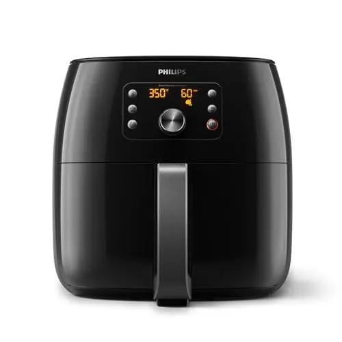 Philips Premium Air Fryer XXL - Air Fry, Bake, Grill, Roast & Reheat, 7.7 Qts Capacity, Rapid Air & Fat Removal Technology, Keep Warm Mode, QuickClean, 5 Smart Chef Programs, Black Copper (HD9867/16)