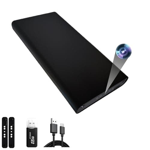 JINGRONGHUA Portable Camera, Mini Camera, Home Security Cameras, 1080P, 10000 Capacity Dual-Purpose: Power Supply/Record Cameras, with Night Vision, Motion Detection, Loop Record, Gravity Sensor