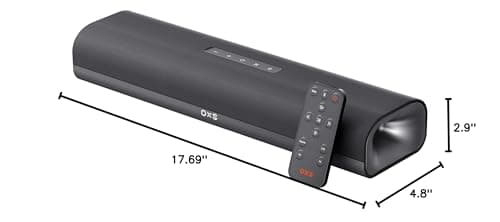 OXS Thunder Lite PC Gaming Soundbar, Sound Bars for TV with Virtual Surround Sound, 2 Full-Range Drivers, Bass Tube, Compact Design, HDMI/AUX/Optical Compatible, Bluetooth 5.0 Wireless Connection 7