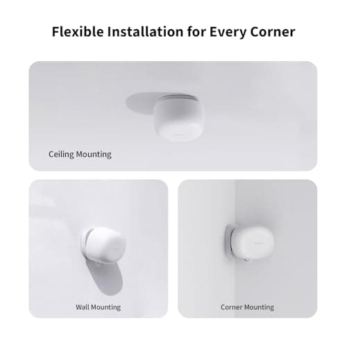 Aqara Zigbee Presence Sensor FP1E, mmWave Radar Wired Motion Sensor, AI Spatial Learning, Supports HomeKit, Alexa, Google Home, Matter Over Bridge, Requires Aqara Zigbee 3.0 Hub 5