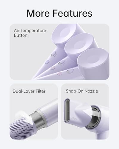 Laifen SE Lite Hair Dryer, Negative Ionic Blow Dryer with 100,000 RPM Brushless Motor for Fast Drying, High-Speed Low Noise Thermo-Control Hairdryer with Lightweight Design for Home/Portable Travel 8