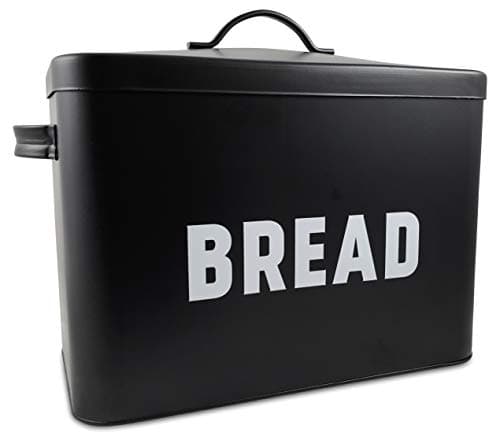 Claimed Corner Metal Storage Canisters and Containers for Home and Kitchen Organization, Function, and Decor (Black Bread Box) 5