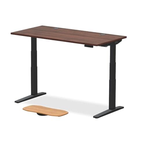 UPLIFTDESK V3 2-Leg Walnut Laminate Wood Standing Desk – Adjustable Height, Advanced 1-Touch Memory Keypad, Under Desk Cable Management, Wire Grommets & Rocker Board (Black C-Frame, 60 x 30 inch)