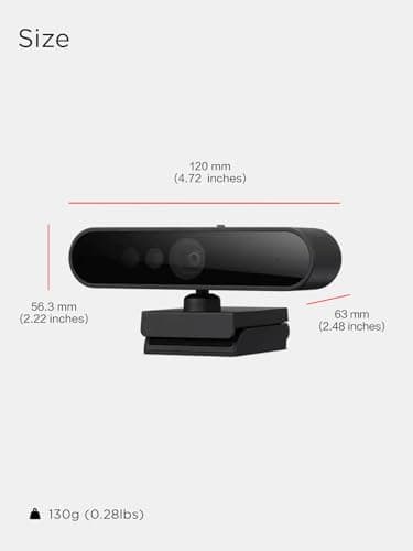 Lenovo Performance FHD 1080p Webcam USB-C,Log-on with Windows Hello, Dual Microphones, 95 Degree Lens and 4X Digital Zoom, Sliding Privacy Shutter, Black 10