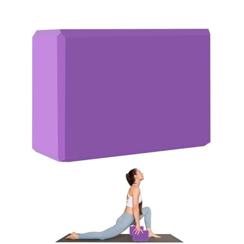 MBHKRRS 9"x6"x3" Yoga Blocks, Soft Non-Slip Surface Premium Foam Blocks, Supportive, Lightweight, Odor Resistant, Yoga Accessories for Pilates Meditation General Fitness Stretching Toning (Purple-1 Pack)