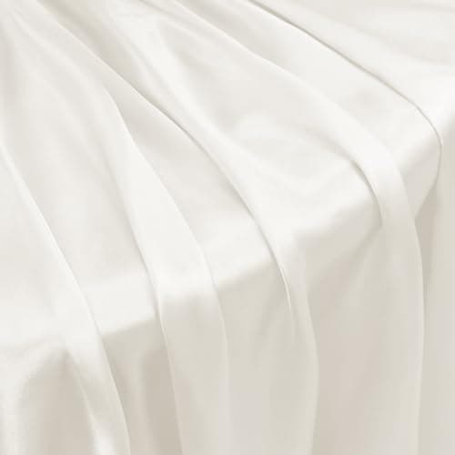 NSGZ Ruffled Satin Pillowcase Set of 2, Standard Size Silky Pillow Shams for Hair and Skin Care, Ivory White Satin Pillow Covers with Envelope Closure, Anti Wrinkle Pillow Cases for Classic Room Decor 5