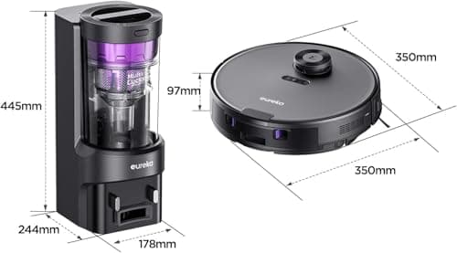 Eureka Robot Vacuum with Bagless Self Emptying Station, Robotic Vacuum Cleaner, 45-Day Capacity, 3000Pa Suction, LiDAR Navigation, NER E10s BK 7