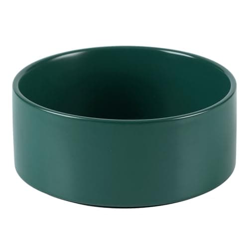 Havniva Non-Slip 8.2inch Ceramic Dog Food and Water Bowl for Large Breed Dogs, Pet Bowl for Replacement (Single Bowl, Green)