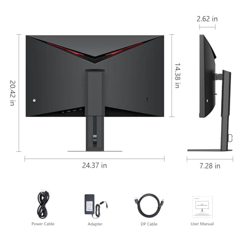 INNOCN 27" Gaming Monitor 2K QHD 2560 x 1440P 240Hz 320Hz 1ms IPS PC Computer Display, HDMI 2.1, DP 1.4, HDR 400, Eyes Care, Height/Pivot Adjustable, VESA Mountable, 27G2T 7