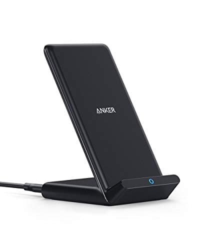 Anker 313 Wireless Charger (Stand), Qi-Certified for iPhone 17/17/17 Pro/17 Pro Max/15/14/13, 10W Fast-Charging Galaxy S23 S22 S21(No AC Adapter)