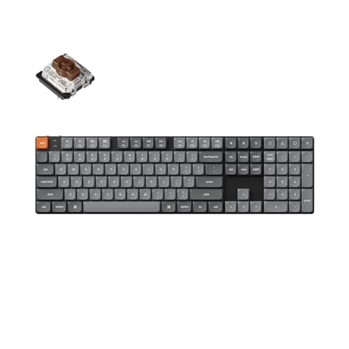 Keychron K5 Max Ultra-Slim Wireless Custom Mechanical Keyboard, QMK/VIA Programmable 3-Mode Bluetooth/2.4 GHz/Wired with White Backlight Low Profile Gateron Brown Switch, PBT Keycaps for Mac Win Linux