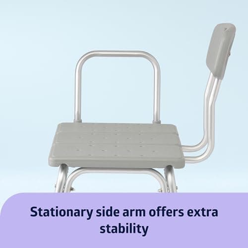 Medline Transfer Bench for Bathtubs and Showers, Adjustable Shower Bench and Bath Seat For Seniors and adults, Slip-resistant Feet, Heavy-Duty 400 lb. Weight Capacity, Tool-Free Assembly 6