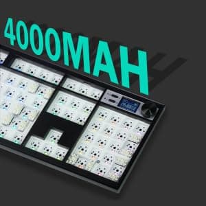 ZUOYA GMK104 Mechanical Keyboard Barebones,VIA Programmable Wireless BT5.0/2.4G/Type-C Gasket Mounted HotSwap Custom Barebones Keyboard Kit Full Size RGB Gaming DIY Key Board with Screen&Knob (White) 8