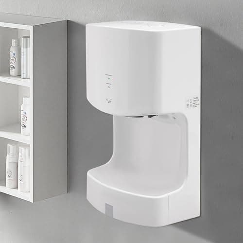 Automatic Hand Dryer 1000W Automatic Jet Hand Dryer with Drip Tray Hand Dryer Electric Automatic Air Hand Dryers Commercial Hand Dryer with Plug and Drain Tank for Industry Business Restrooms