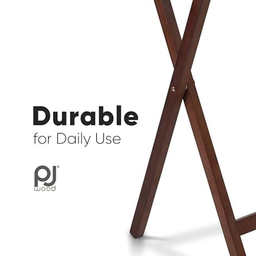 PJ Wood 2-Pack Folding TV Tray & Table, Multifunctional Foldable Set for Eating, Honey Oak 6