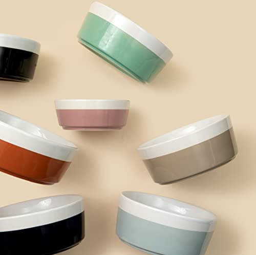 Waggo Dipper Ceramic Dog Bowl for Small and Large Breeds - Heavyweight and Durable Pet Food and Water Dish Crock, Dishwasher Safe, Modern (Light Grey, Medium) 6