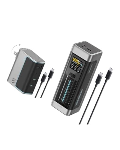 CUKTECH NO.20 25000mAh 140W Power Bank+140W 4-Port USB C Laptop Charger, PD3.1 Fast Charging Battery Pack with Smart Display, Compatible with iPhone 16/15/14/13, Samsung, MacBook, Dell, etc