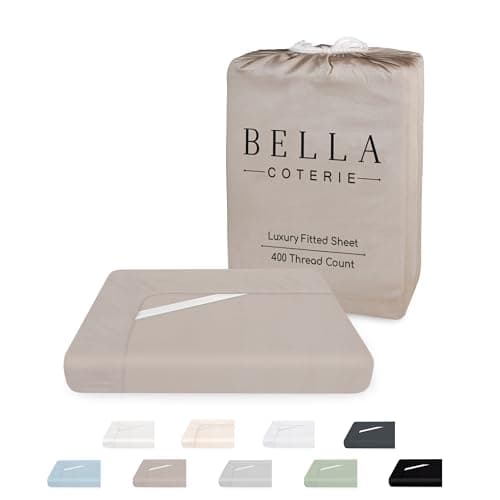 Bella Coterie Luxury Bamboo Viscose King Size Fitted Sheet | 100% Organically Grown | Ultra Soft | Cooling for Hot Sleepers | 18" Deep Pocket [Dune]