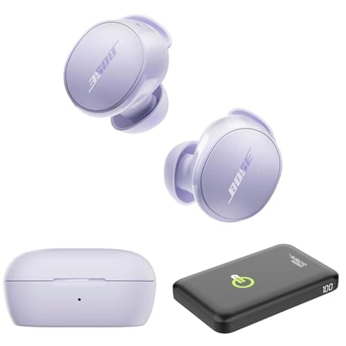 Bose New QuietComfort Wireless Noise Cancelling Earbuds, Lifestyle Bluetooth Earbuds with Active Noise Cancellation, Up to 8.5 Hours of Battery Life with Green Extreme Portable Charger (Chilled Lilac)