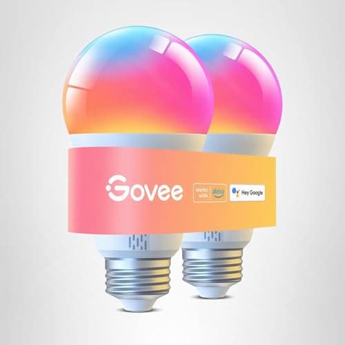 Govee LED Smart Light Bulbs, 1000LM Color Changing Light Bulb, Wi-Fi & Bluetooth Light Bulbs, Work with Alexa and Google Assistant, Dimmable RGBWW A19 75W Equivalent Smart Bulbs, 2 Pack 10