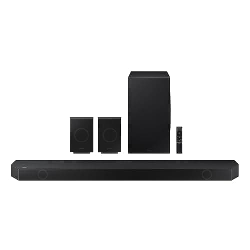 SAMSUNG Q990D 11.1.4ch Soundbar w/Wireless Dolby Atmos Audio, Rear Speaker Included, Q-Symphony, SpaceFit Sound Pro, Adaptive Sound, Game Mode Pro with Alexa Built-in, HW-Q990D/ZA