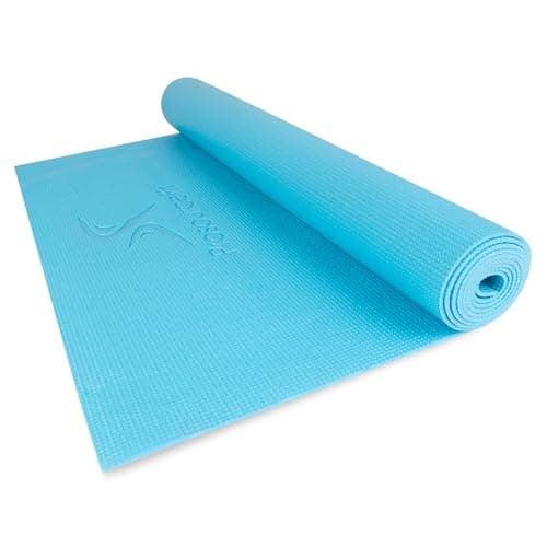 ProsourceFit Classic Yoga Mat Thick 1/8-inch (3mm) Thick, Extra Long 72-inch Lightweight Non-Slip Surface for Fitness, Pilates, or Yoga Exercise, Aqua