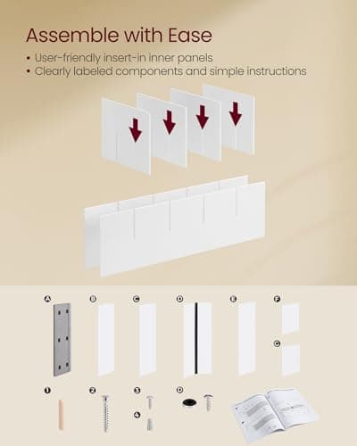 VASAGLE CUSTOS Collection - Shoe Bench, Storage Bench with Padded Seat, Entryway Bench with 15 Compartments, for Bedroom, 11.8 x 41.3 x 18.9 Inches, Cloud White and Dove Gray ULHS15WT 5