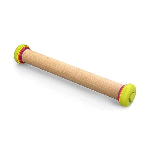 Joseph Joseph PrecisionPin - Rolling Pin with adjustable pastry thickness, Baking and dough rollers, Beech Wood, Multicolor