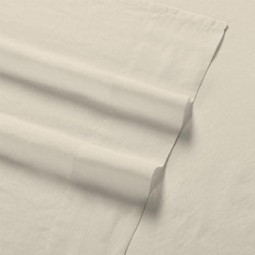 SUPREME ELEGANCE 100% Cotton King Fitted Sheet Only, Fresh Ivory, Percale Weave, Deep Pocket Bed Sheets with Elastic Corner Straps, Cooling, Crisp Sábana Ajustable, Bottom Sheet (78" W x 80" L) 5