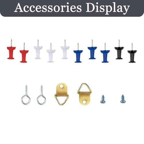 GDMINLO Black Cork Bulletin Board, 17.7 X 13.3 inches with Oak Wood Finish Frame, for Wall Office Home and School (Pins, Eye Bolts, gaskets, Screws) 7