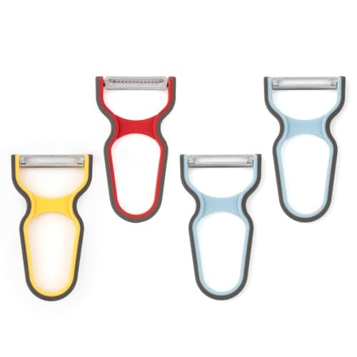 4-Piece Peeler Set with Straight, Serrated, and Julienne Peelers for Fruits, Vegetables, and Shredding，304 Stainless Steel