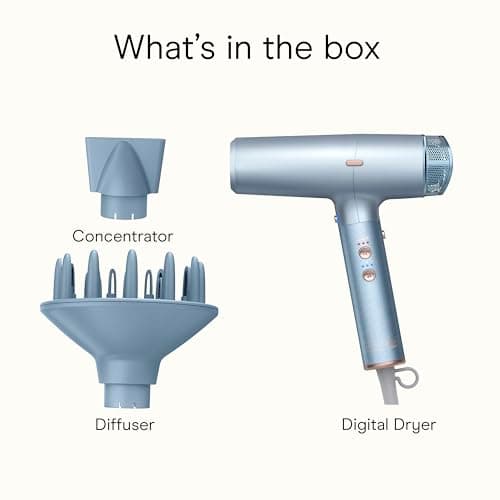 INFINITIPRO by CONAIR DigitalAIRE Hair Dryer | Frizz-Eliminating Hair Dryer with Diffuser | Hair Blow Dryer with Up to 5X More Speed for Higher Air Pressure & Drying Power | Blue 8