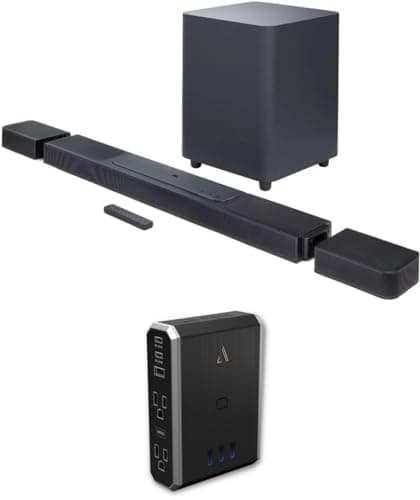 JBL BAR-1300X 11.1.4ch Soundbar and Subwoofer with Surround Speakers with a 7S-PS4-US1 4-Outlet Power with Omniport USB (2022)