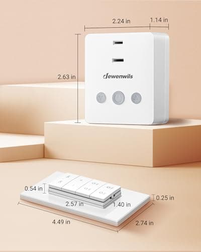 DEWENWILS Wireless Dimmer Plug for Indoor Home Lighting, Remote Control Dimmer Switch, 100FT Range, Plug-in Lamp Dimmer Switch for Dimmable LED/Tungsten Bulbs, ETL Listed,White 6