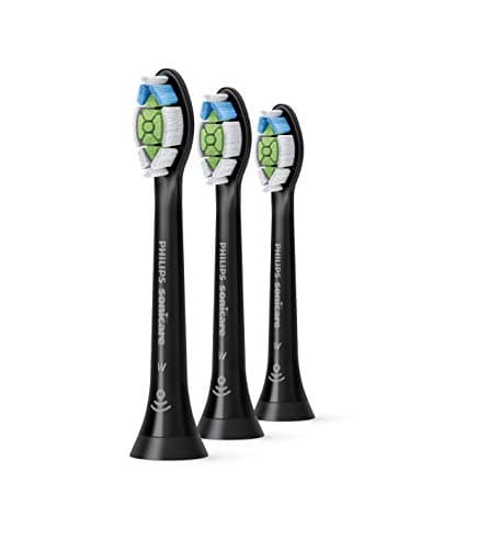 Philips Sonicare W DiamondClean - Genuine Replacement Electric Toothbrush Heads, Black, 3 Pack, HX6063/95