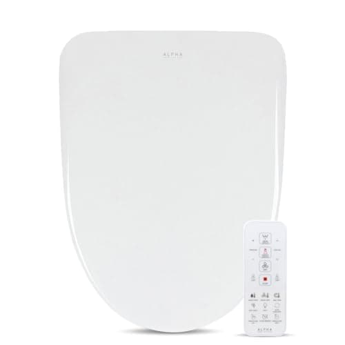 ALPHA BIDET UXA Pearl Auto Bidet Toilet Seat in Elongated White | Endless Warm Water | Automatic Lid and Seat | Arced Stainless Steel Nozzle | LED Nightlight | Dryer | Deodorizer | 3 Year Warranty