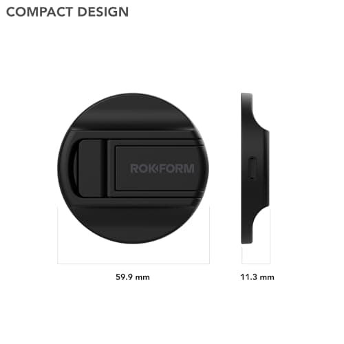 Rokform - Magnetic Wireless Charger with Stand, Includes USB-C to USB-C Cable, Up to 7.5W Charging Power (Black) 7