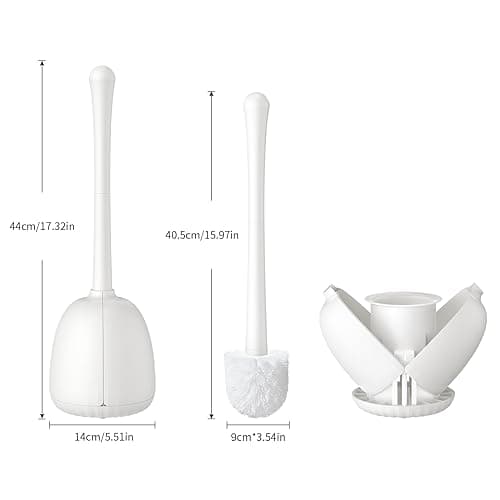 Toilet Brush and Holder Set, Compact Toilet Bowl Brush and Holder, Hidden Toilet Cleaner Brush, Flexible Toilet Brush for Deep Cleaning, Toilet Bowl Brush for Toilet, Decorative Bathroom Supplies 8