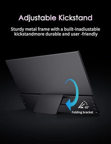 CAPERAVE Portable Monitor Mini LED 144Hz, 16" 2560x1600 QHD 600 Nits Portable Gaming Monitor HDR FreeSync w/Kickstand & Speaker, Eye Care External Second Screen for Laptop PC Game Console 7