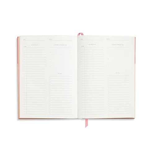 Papier Undated Daily Planner - Pink, 8.46"L x 6.02"W | Hardback Cover Notebook Diary, Write Personal & Work To-Do Lists & Organize Priorities | Includes Day Per Page Checklist, Monthly Views & Gridded Notes Pages 2