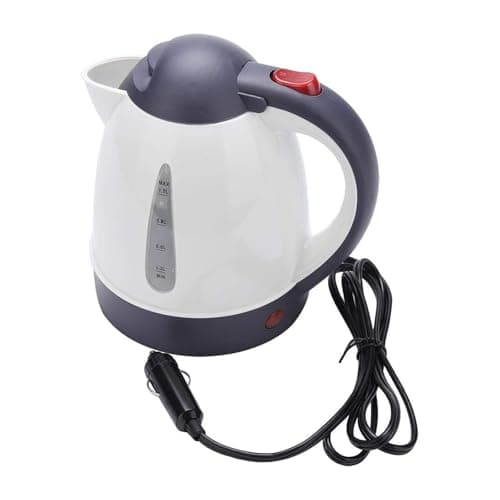 Smowfes 12V Car Kettle & Water Heater - Battery Powered Coffee Maker with Auto Shut-Off, Portable Electric Kettle for Truck RV Travel, Fast Boiling 12V Car Kettle Water Boiler for Tea/Coffee