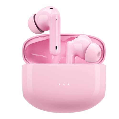 HISOOS Wireless Earbuds Bluetooth, A40 Pro Wireless Ear Buds in-Ear Headphones Built in Mic with Charging Case IPX7 Waterproof Earphones for iPhone Android,Christmas Xmas Birthday Gifts (Pink)